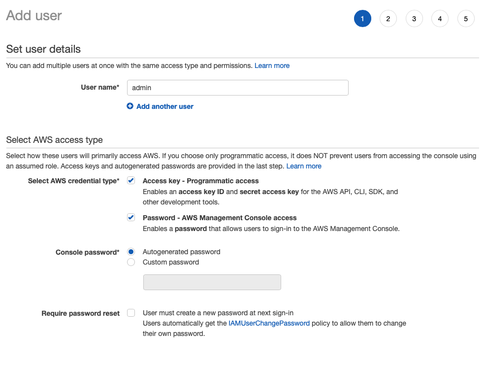 aws account creation step 1