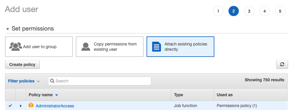 aws account creation step 2